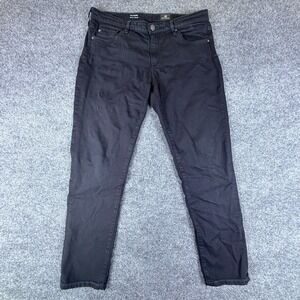 Adriano Goldschmied AG Prima Jeans Womens 33X28 Black Viscose Mid Rise Cigarette